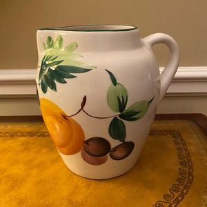 Vintage Hand Painted Large Italian Pitcher